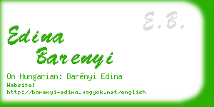 edina barenyi business card